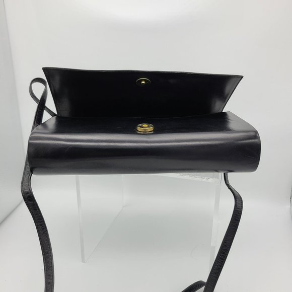 Charles Jourdan Vintage Black Leather Purse Clutch - Picture 4 of 10